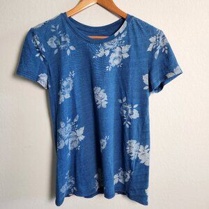 Lucky Brand blue w/ floral pattern crewneck t-shirt
